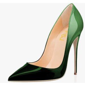 FSJ Green Gradient Pointed Toe Pumps High Heel Sexy Slip On Office Shoes